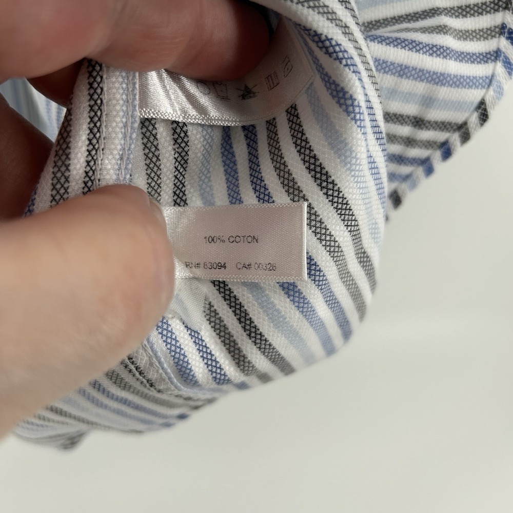 Cutter & Buck Signature Collection Shirt Mens 2XL Oxford Blue Stripe Preppy - Picture 7 of 10